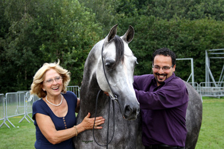 Abbar, his owner Susan Pattyn & his trainer Asad Ali Shah