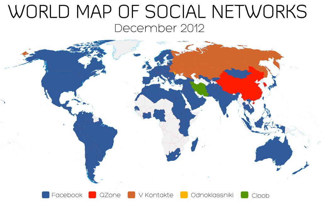 World map of social networks