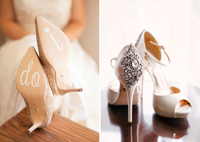 chaussures de mariage brillants à talon haut
