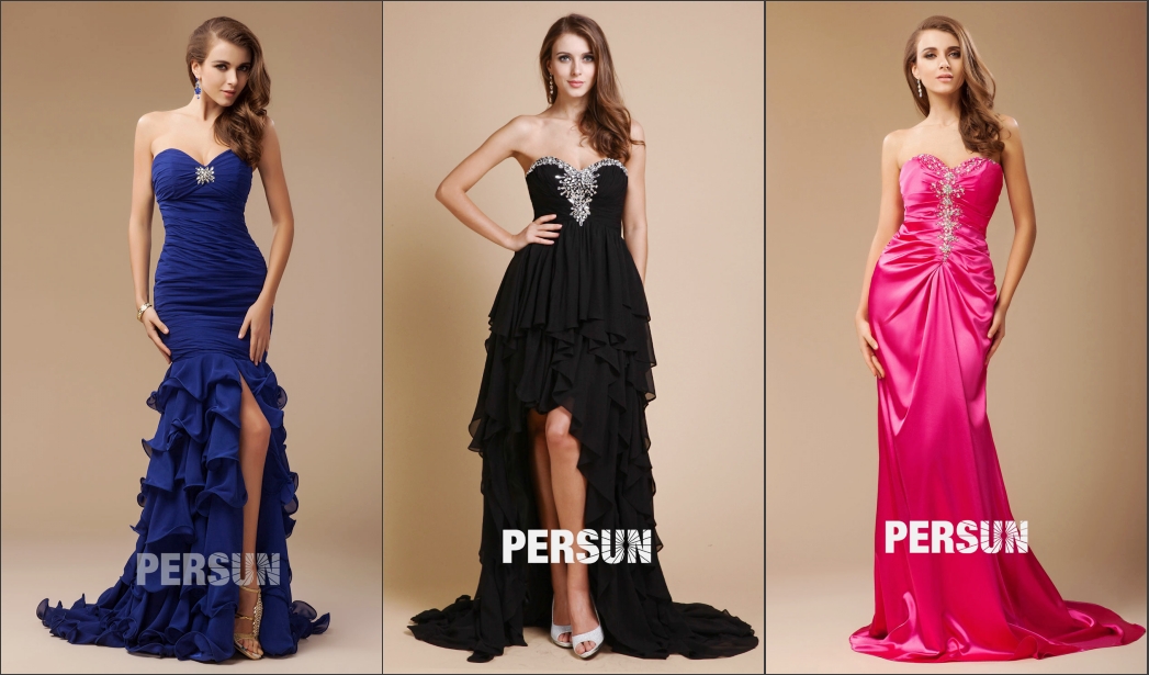 4 robe de soirée longue bustier coeur orné de strass élégante jupe en création différente