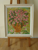 N°10 Oeillets des poètes avec cadre Carton 40x50cm Huile 400 euros