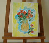 N°33 Roses rouges Toile 30x40 cm Acrylique 60 euros