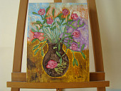 N°21 Bouquet de roses Toile 30x40 cm Huile 95 euros