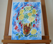 N°13 Roses jaunes Toile 30x40 cm Acrylique 75 euros