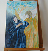N°12 Annonciation Carton 40x60cm Huile 80 euros
