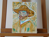 N°19 Portrait de Vincent Van Gogh Toile 24x30 cm Huile 95 euros