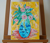 N°39 Gerberas Toile 30x40 cm Acrylique 75 euros